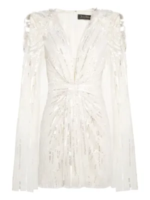 Elie Saab Embroidered Tulle Mini Dress | Neutrals | FARFETCH