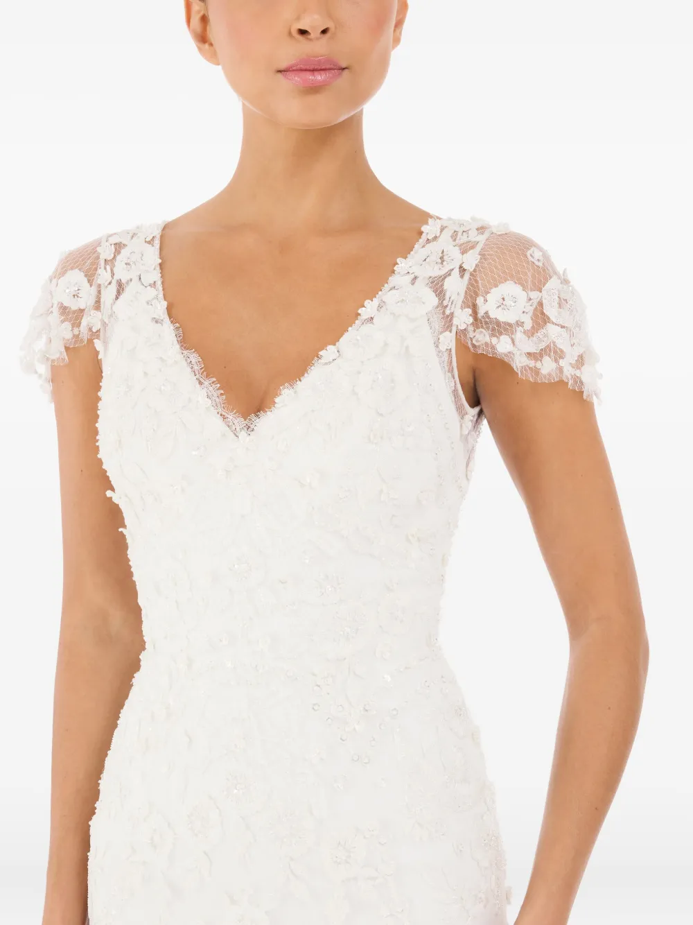 Jenny Packham Sweet Juliet maxi-jurk met bloemenkant Wit