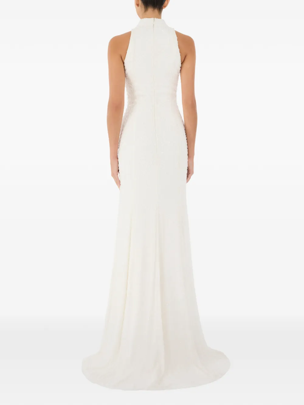  Jenny Packham Mischief Embellished High-neck Maxi Dress - White 