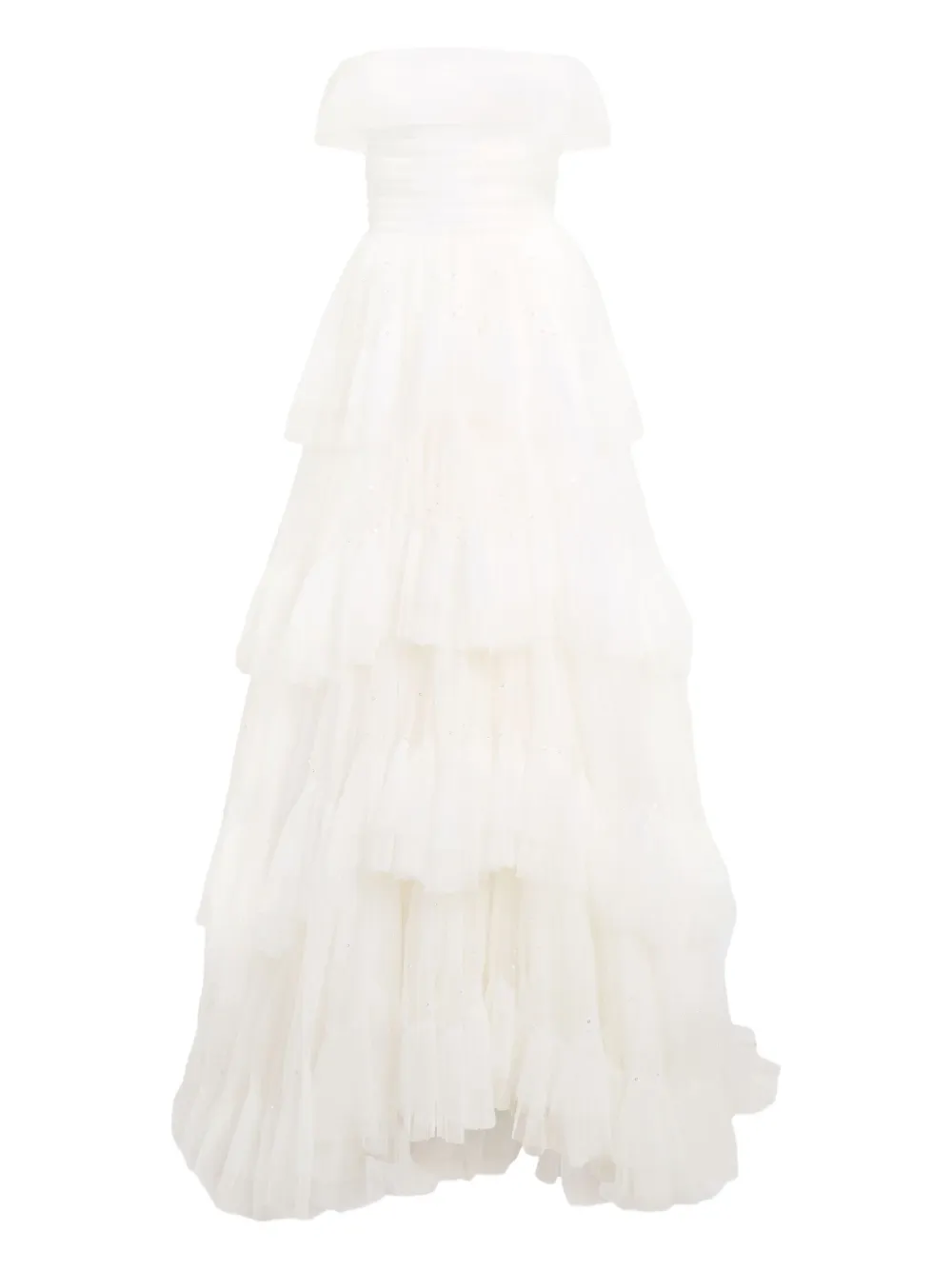 Jenny Packham Angel Falls Tiered Maxi Dress In White