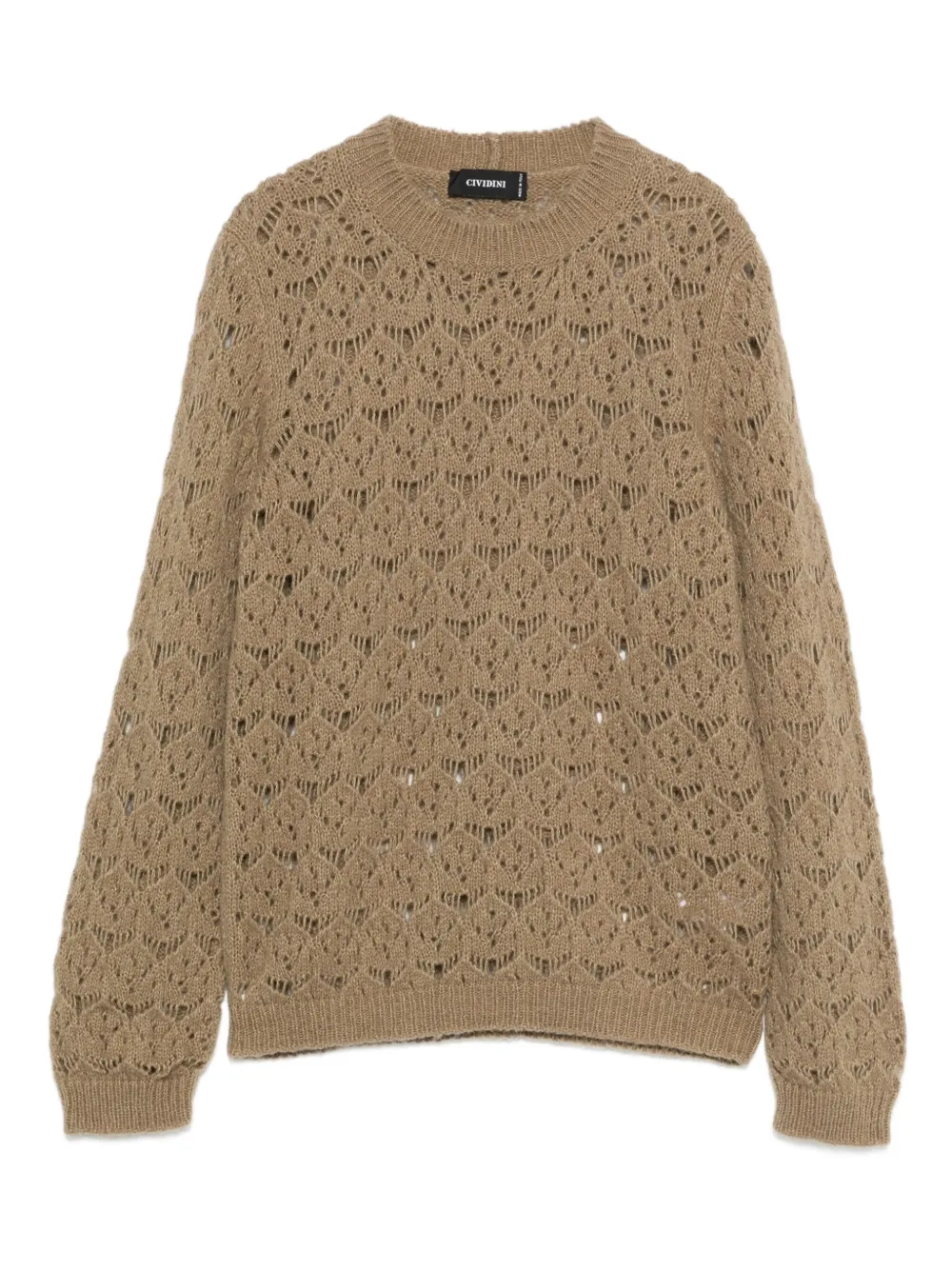 Cividini Openwork Knitted Sweater In Brown