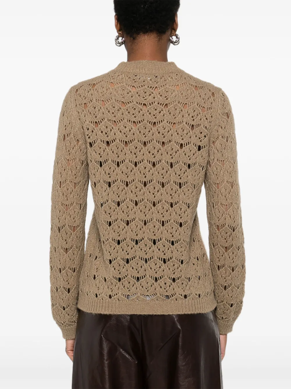 Cividini Openwork Knitted Sweater In Brown