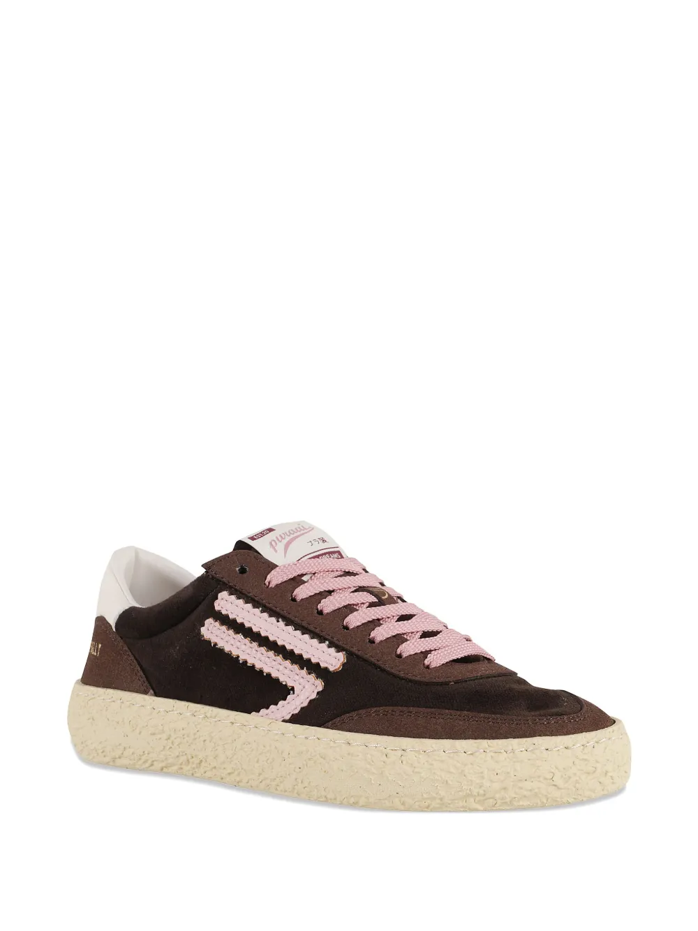 Puraai Polly sneakers met vlakken - Bruin