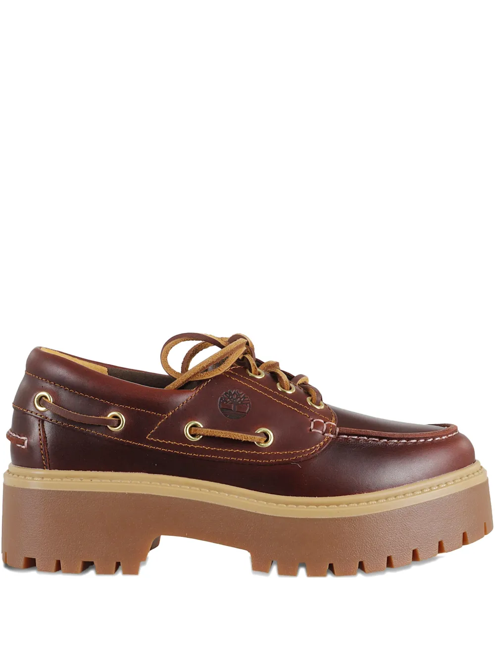 Timberland Stone Street Lace-up Platform Mules In Brown