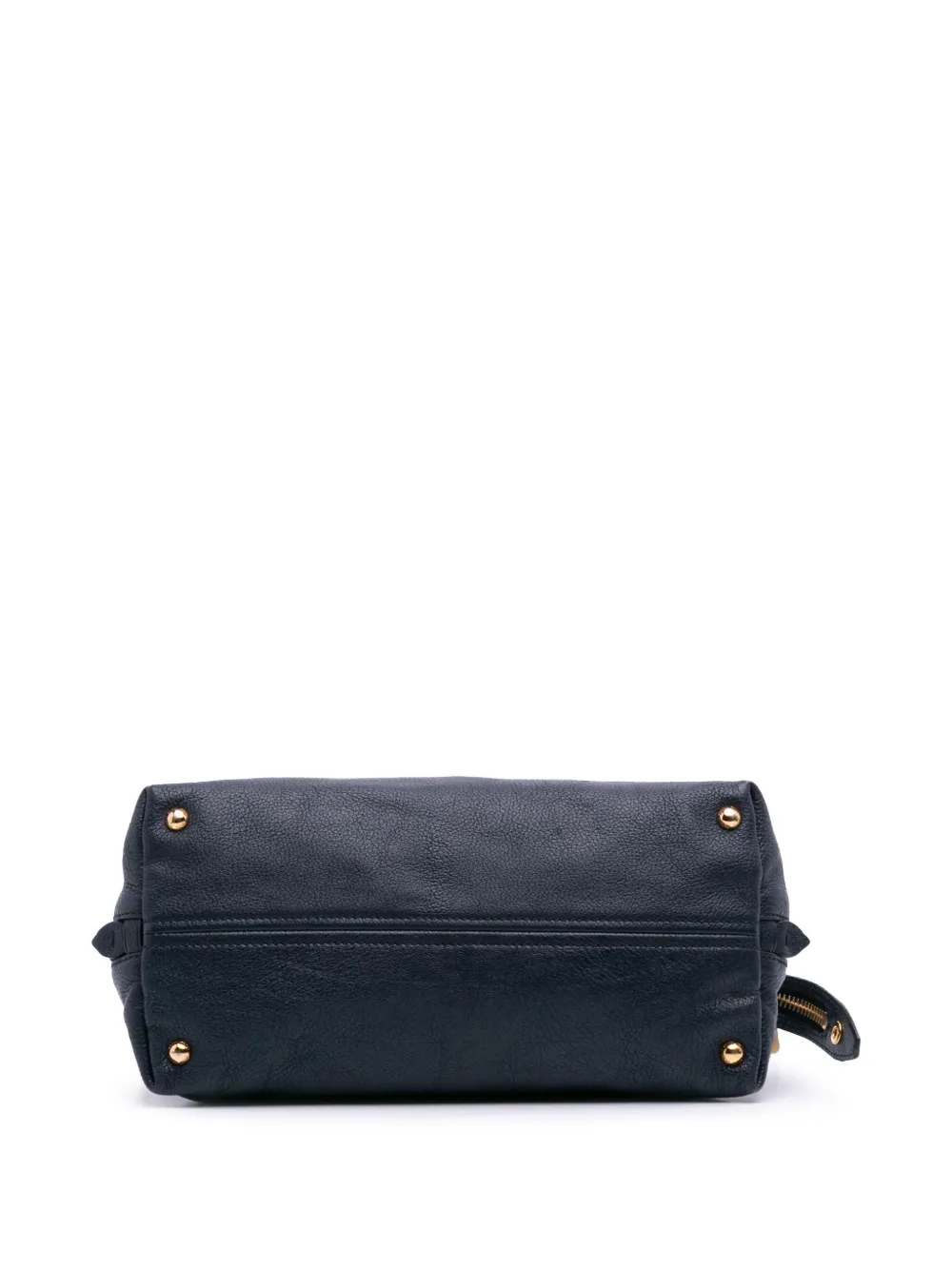 Pre-owned Miu Miu 2010-2025 Goatskin Madras Zip Satchel In Blue