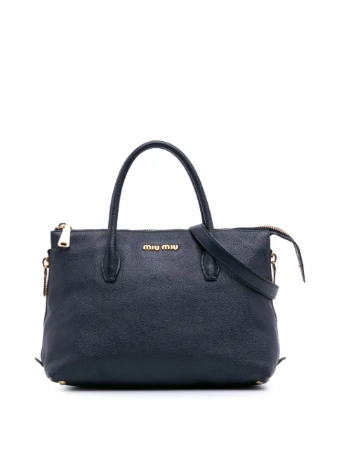 Miu Miu Pre-Owned 2010-2025 Goatskin Madras Zip satchel