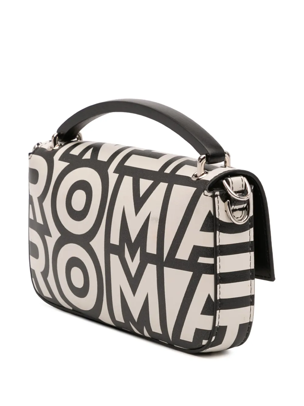 Pre-owned Fendi 2000-2010 Marc Jacobs Nappa Vitello King Logo Print Baguette Phone Pouch Satchel In White