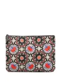 CHANEL Pre-Owned 2014-2015 Paris Dubai Medium Printed Canvas Cosmetic Case clutch bag - White