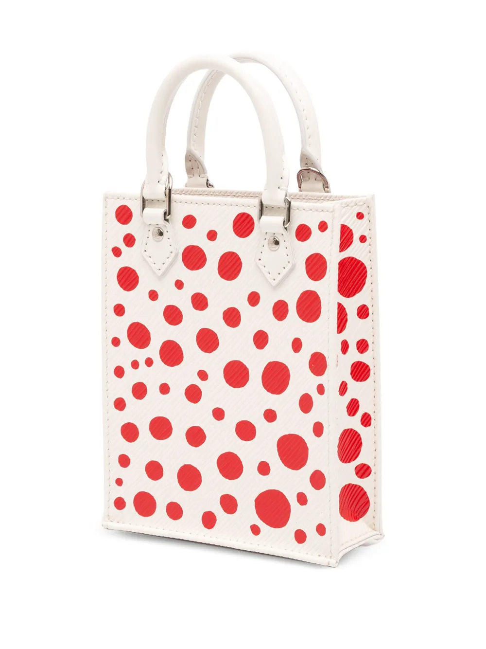 Pre-owned Louis Vuitton 2021-2025 Yayoi Kusama Epi Petit Sac Plat Satchel In Red