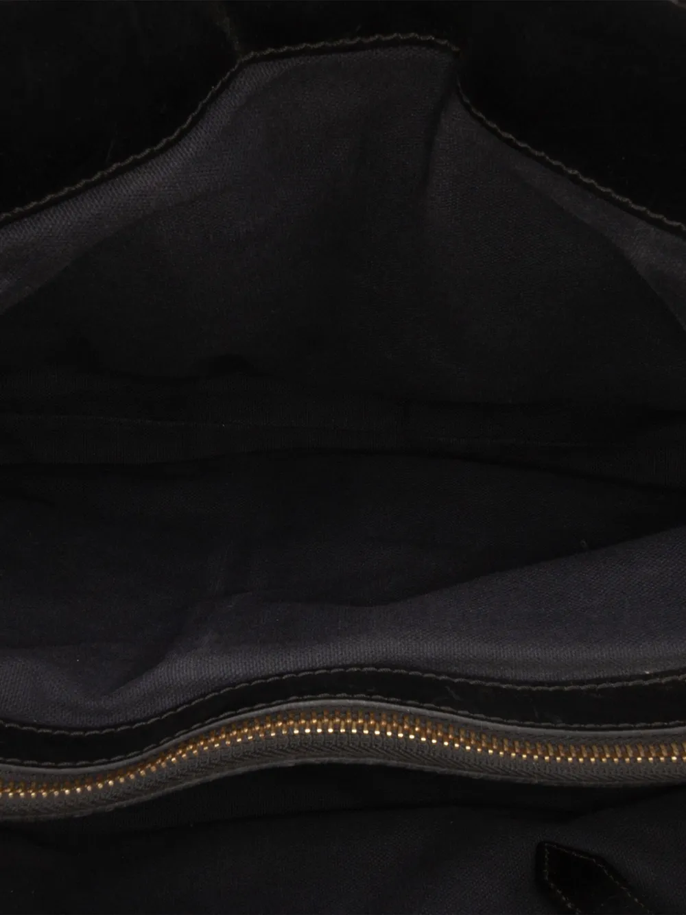 Pre-owned Burberry 2000-2017 Medium House Check Canvas And Leather Bridle Lynher Tote Bag In Brown