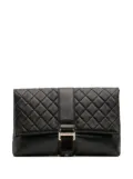CHANEL Pre-Owned 2017-2018 CC Quilted Lambskin Grip clutch bag - Black