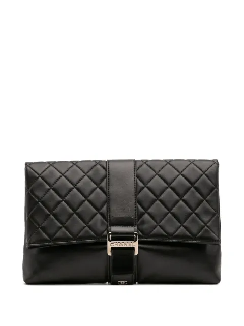 CHANEL Pre-Owned 2017-2018 CC Quilted Lambskin Grip clutch bag