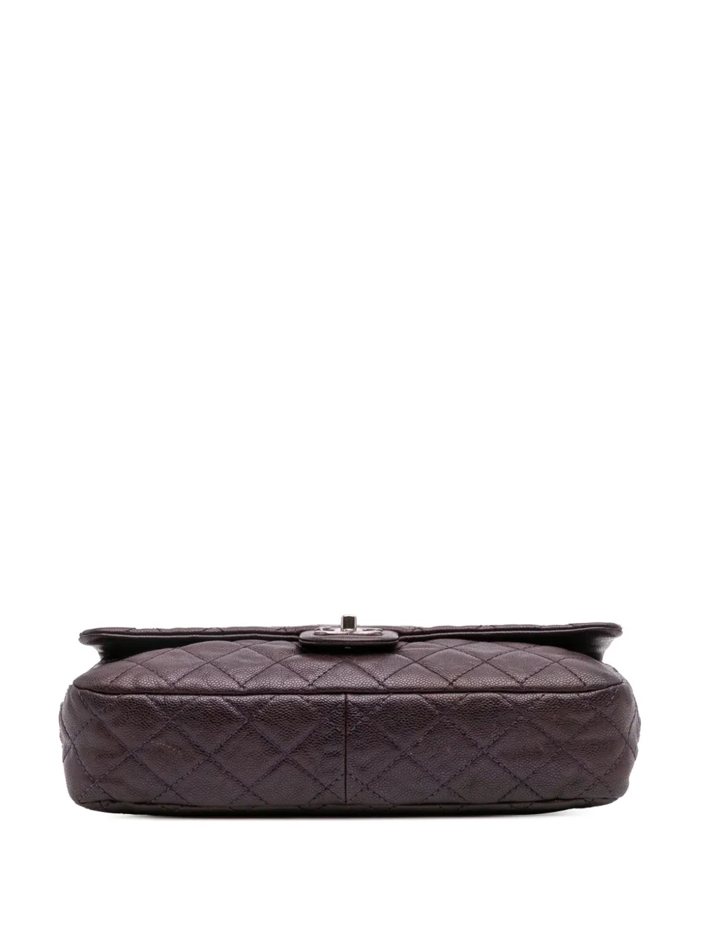 Pre-owned Chanel 2012 Jumbo Quilted Iridescent Caviar Easy Flap Shoulder Bag In Purple