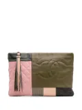 CHANEL Pre-Owned 2016-2017 Large Lambskin Colorblock Patchwork O Case clutch bag - Green