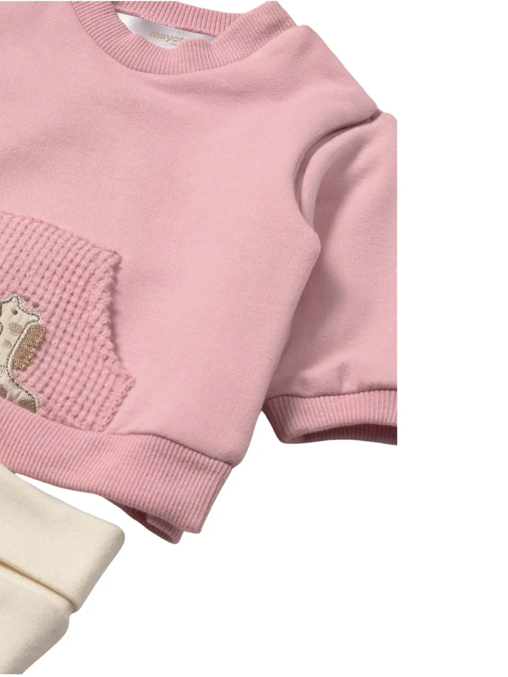 Mayoral Pocket Animal Pants Sweatshirt Set In Pink