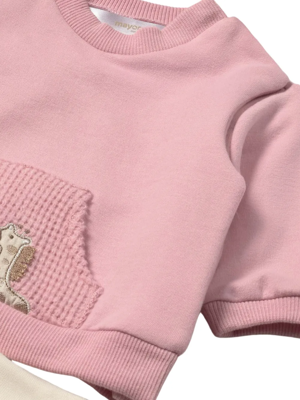 Mayoral Sweater met dierenbroek en zak Roze