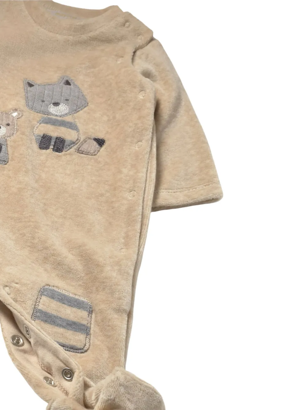 Mayoral Fluwelen pyjama met strepen applicatie Bruin