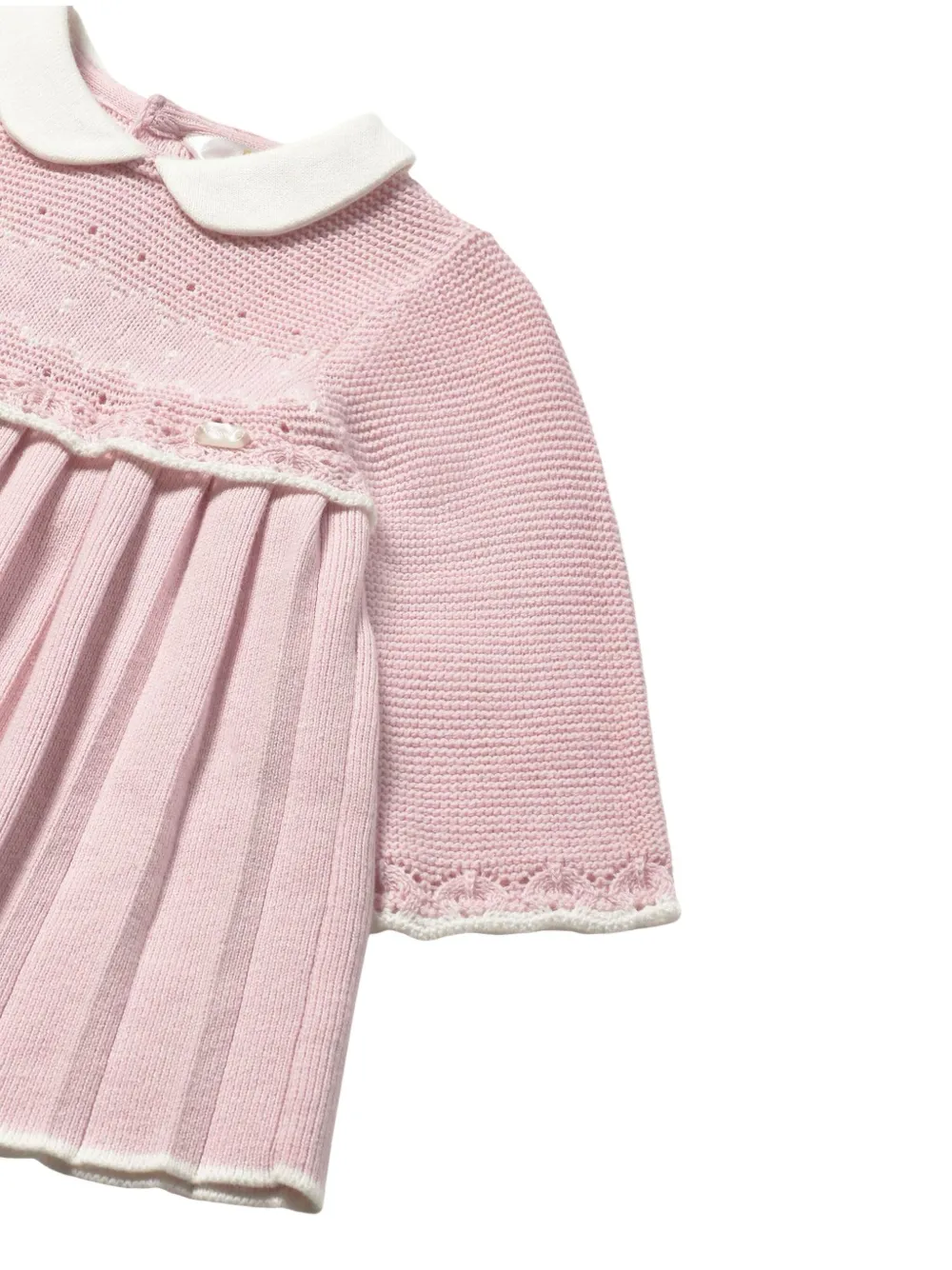 Mayoral Peter-pan Collar Knit Dress In Pink