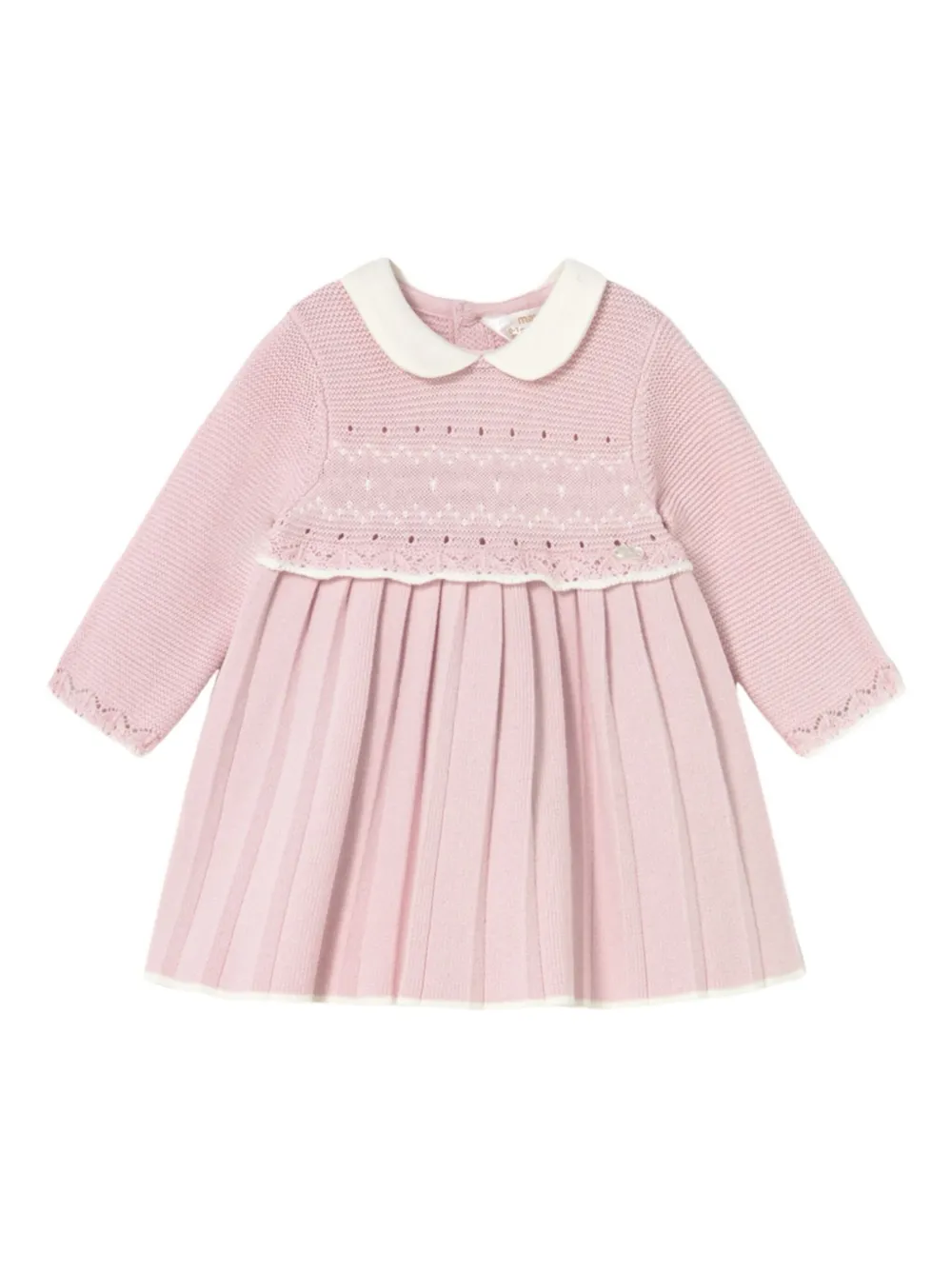 Mayoral Peter-pan Collar Knit Dress In Pink