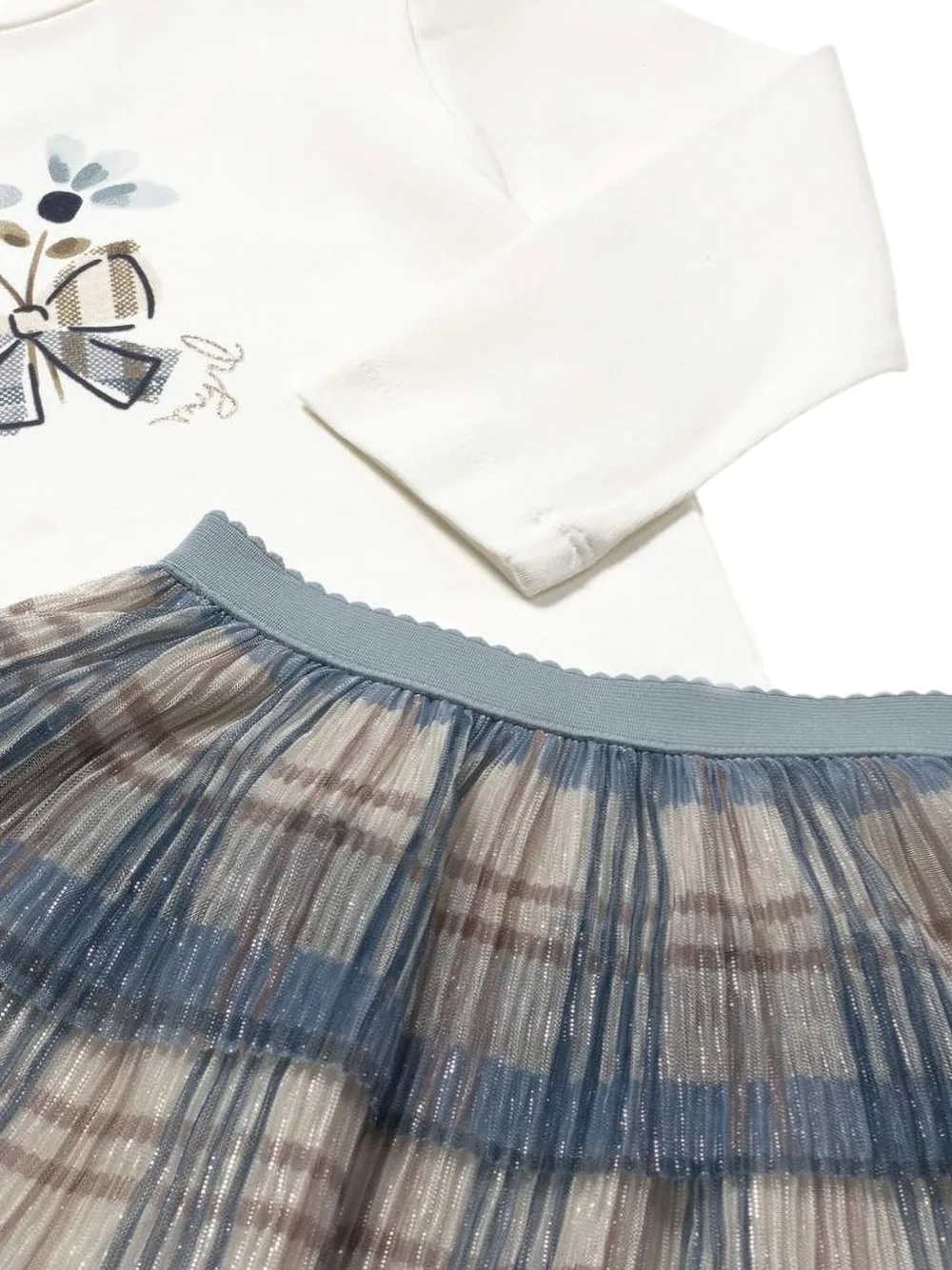 Mayoral Geruite gelaagde rok Blauw