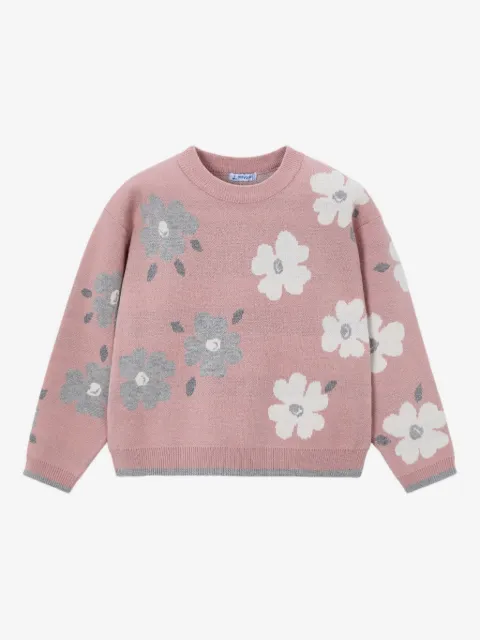 Mayoral jacquard floral sweater