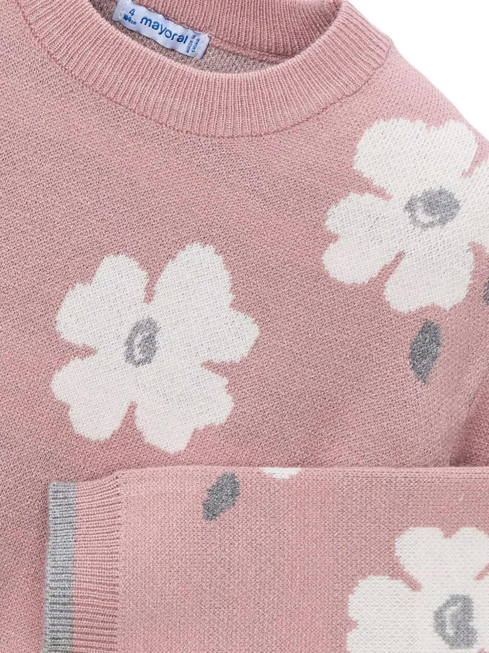 Mayoral Trui met bloemen jacquard Roze