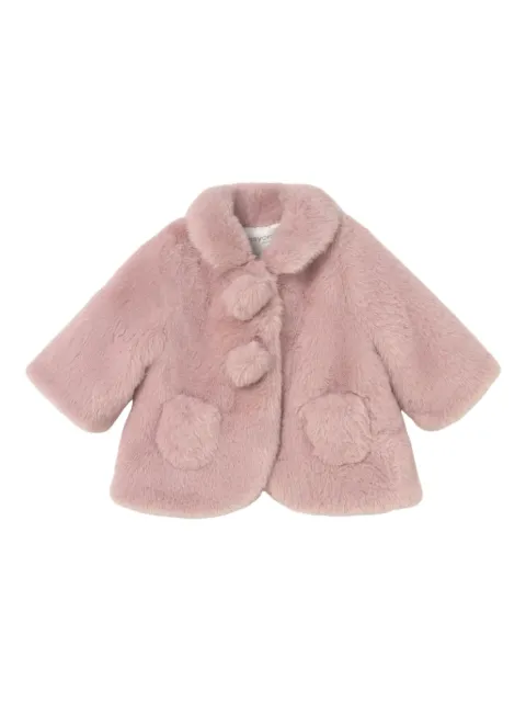 Mayoral pompom faux fur coat