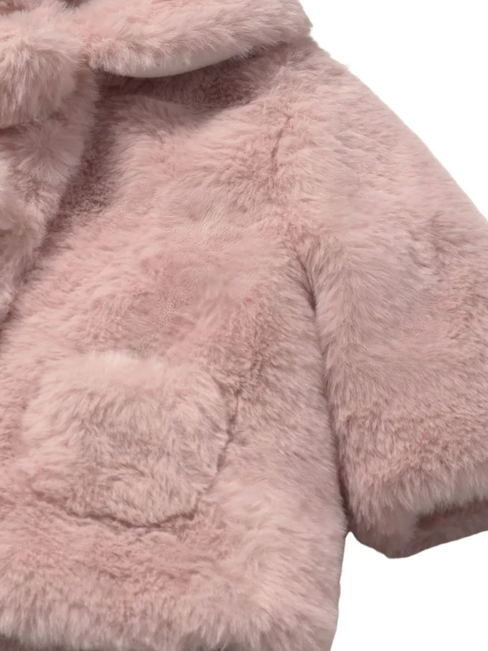 Mayoral Faux Fur Coat In Pink