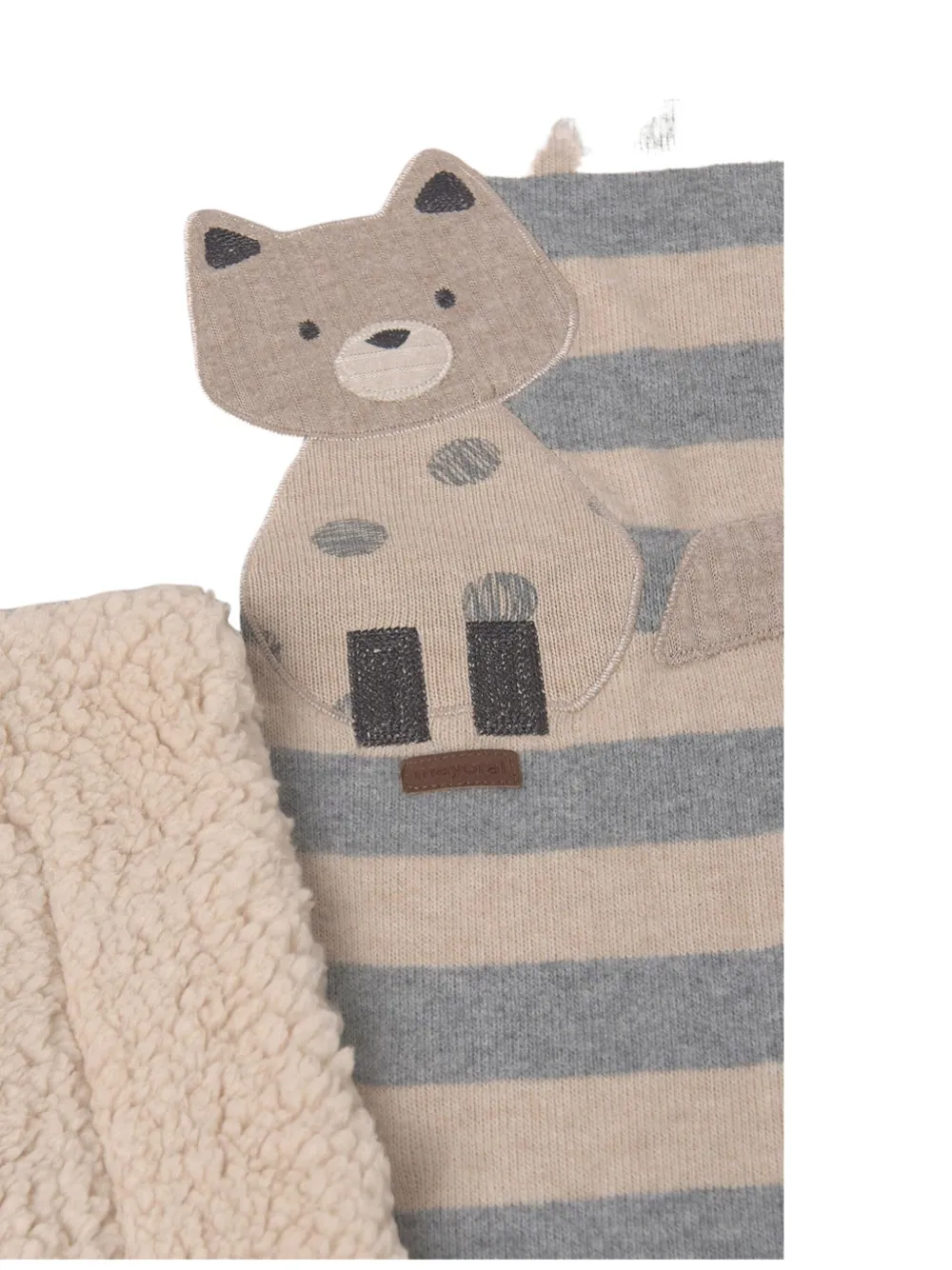 Mayoral Striped Sherpa Blanket In Brown