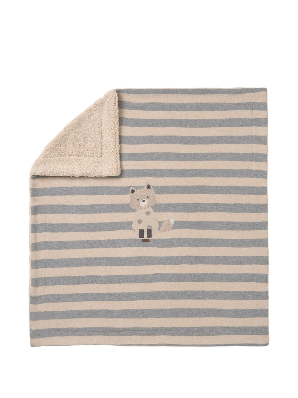Mayoral Striped Sherpa Blanket In Brown