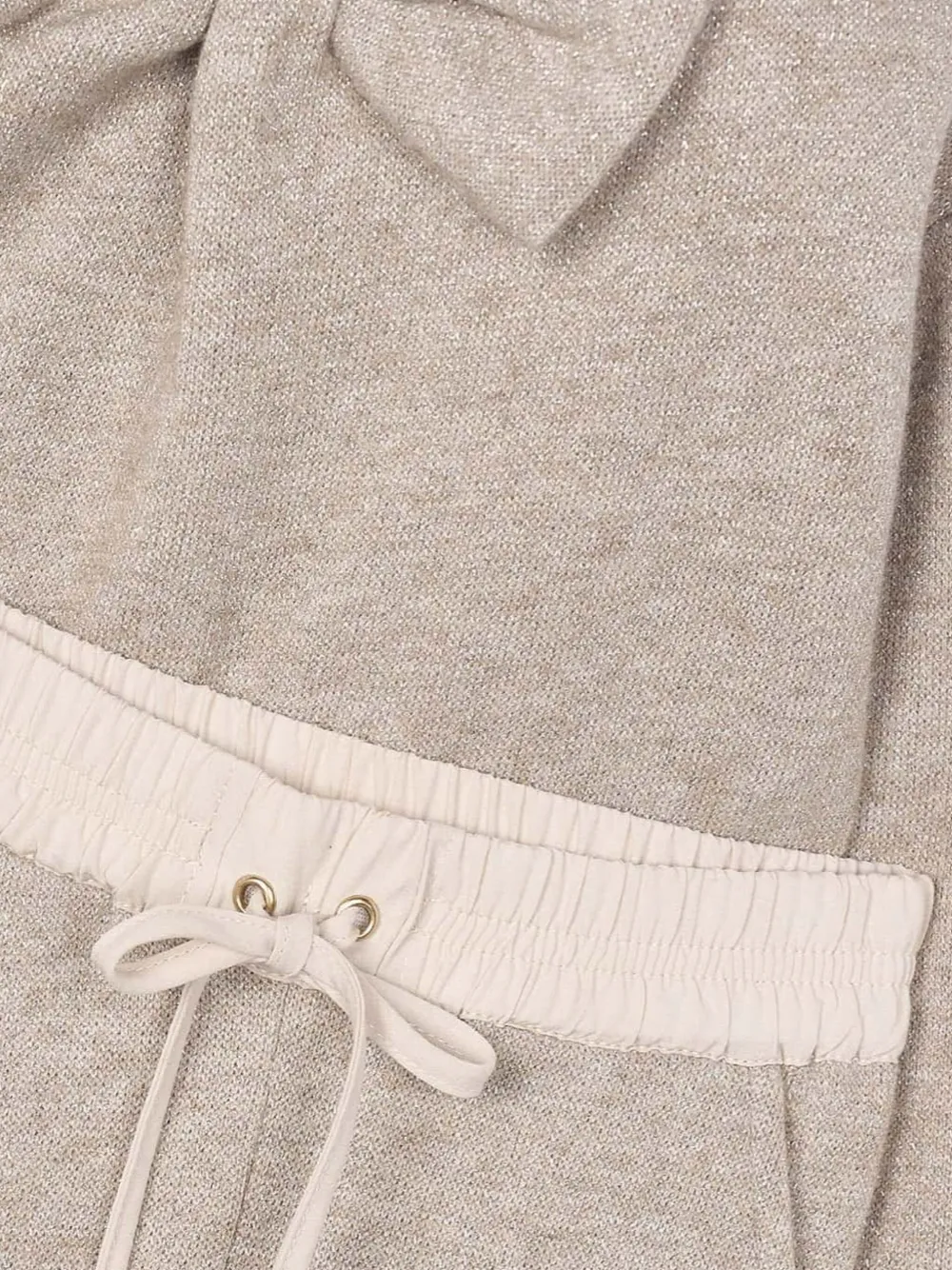 Mayoral Trui en broek set met strikdetail Beige