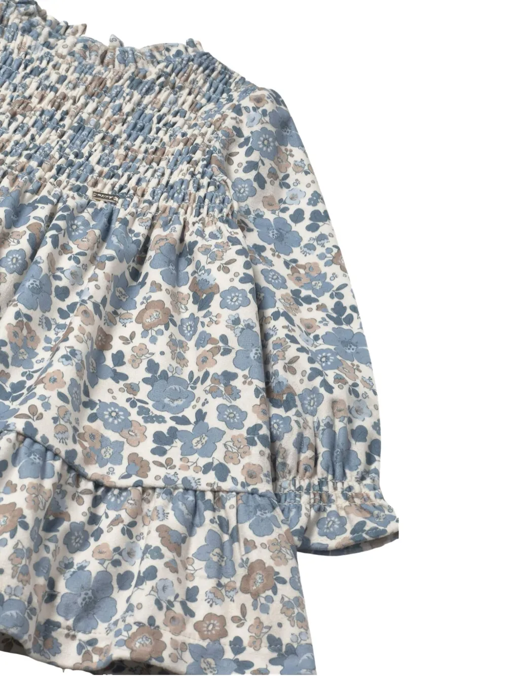 Mayoral Ruffled Floral-print Dress In Blue