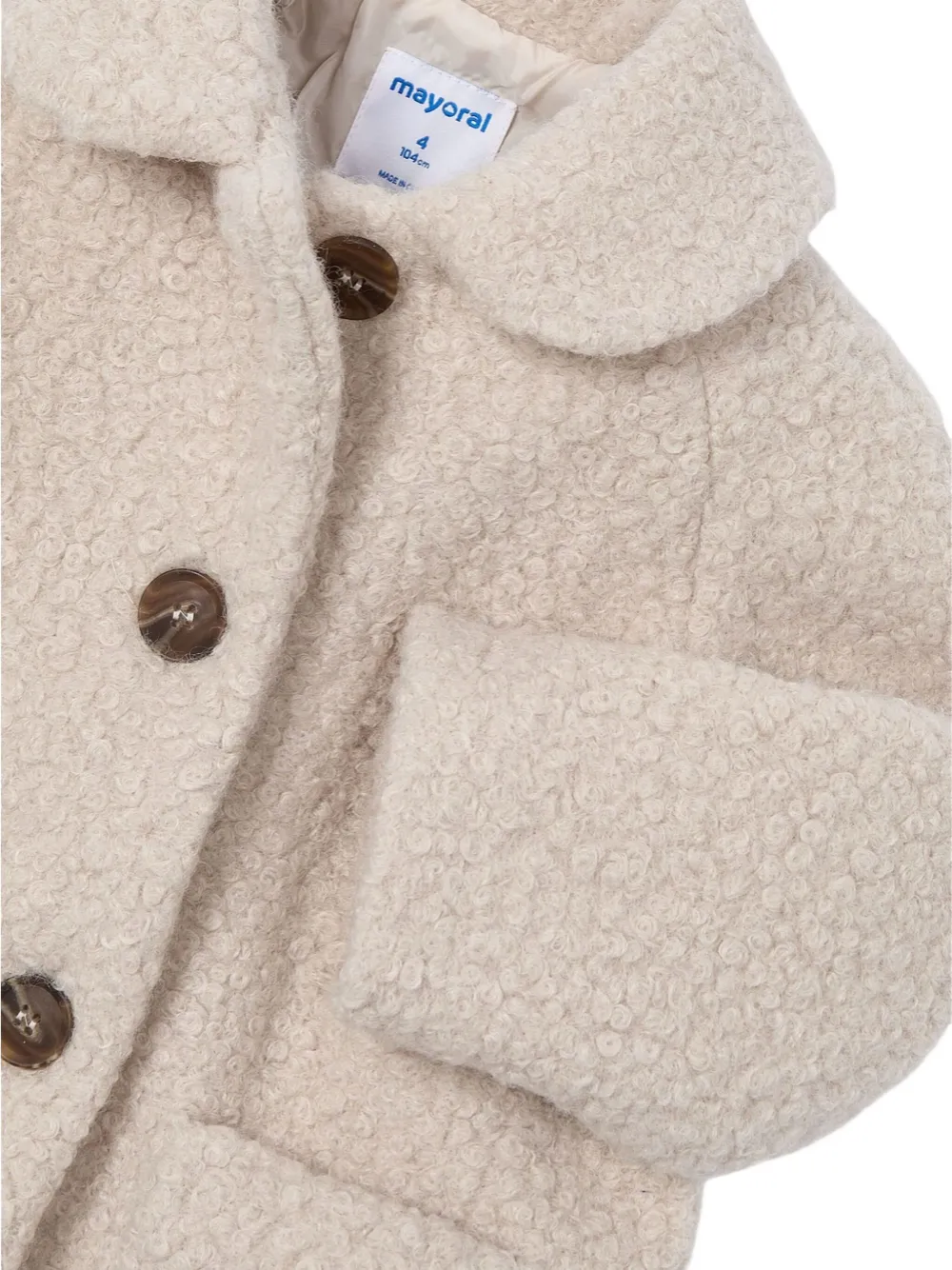Mayoral Terry Button Coat In Neutral