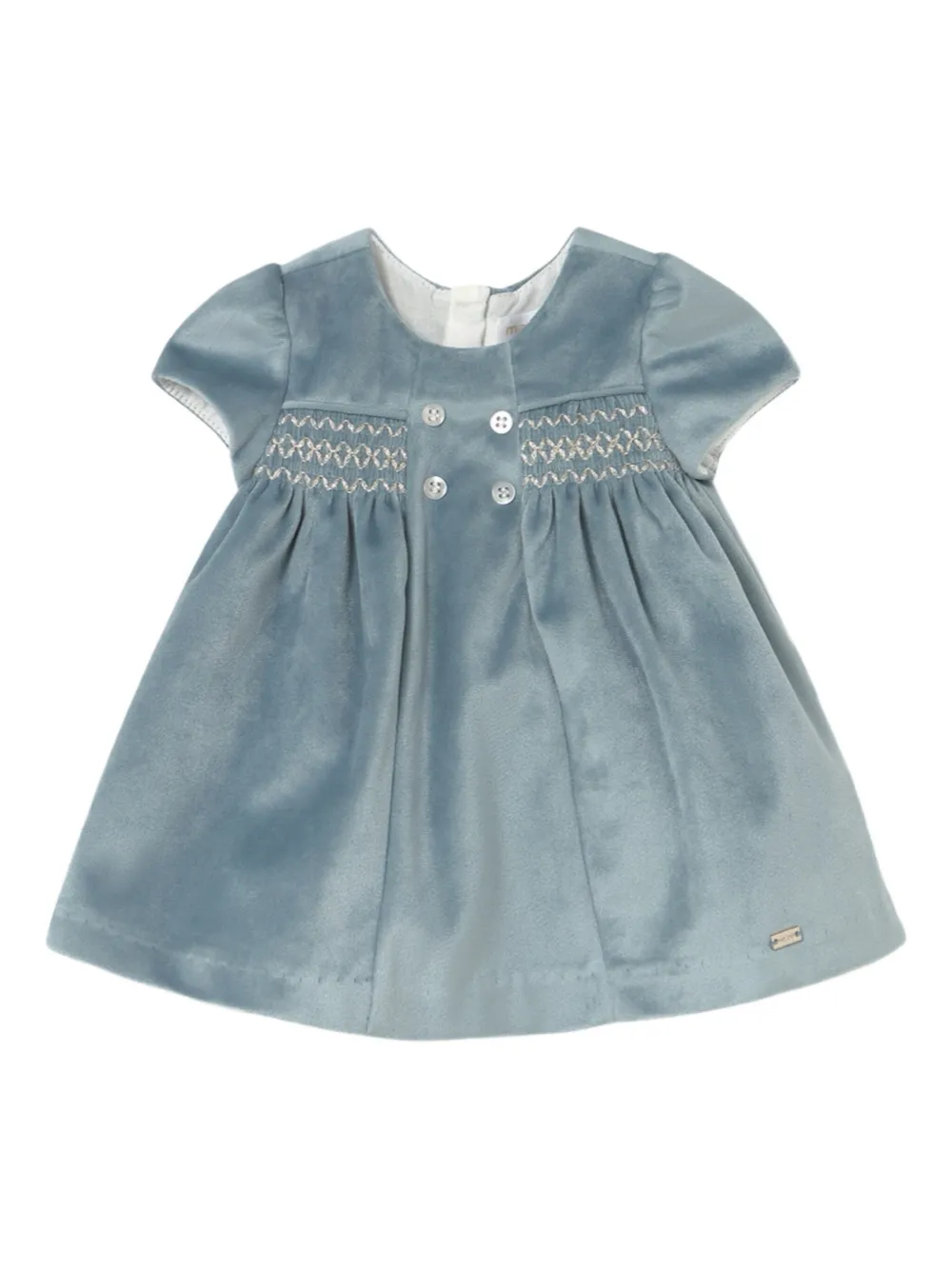 Mayoral button smocked dress - Blu