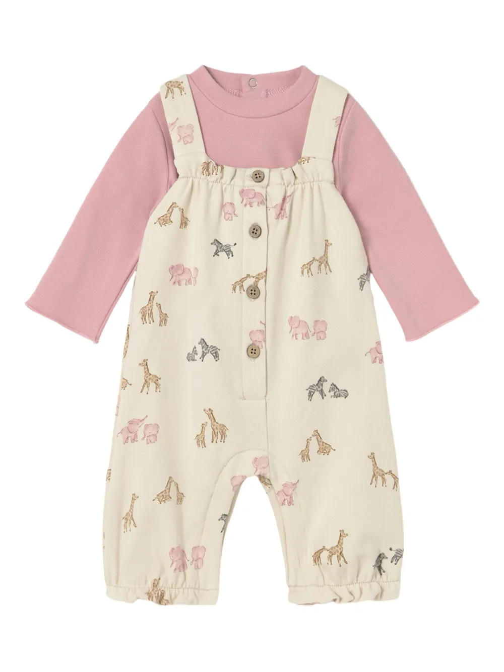 Mayoral set de overol y playera con animal print | neutro | Image 1