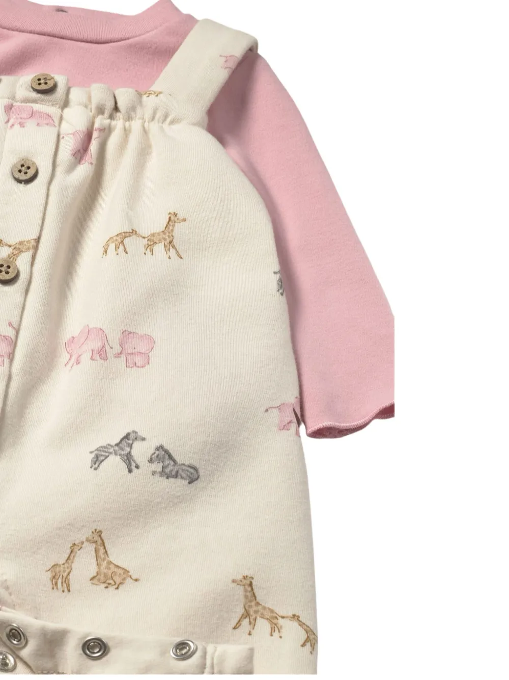 Mayoral T-shirt en tuinbroek set met dierenprint Beige