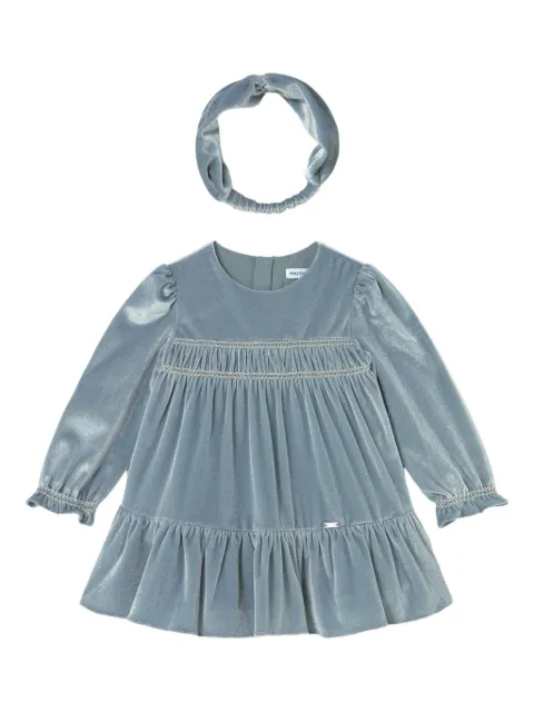 Mayoral velvet ruffled dress
