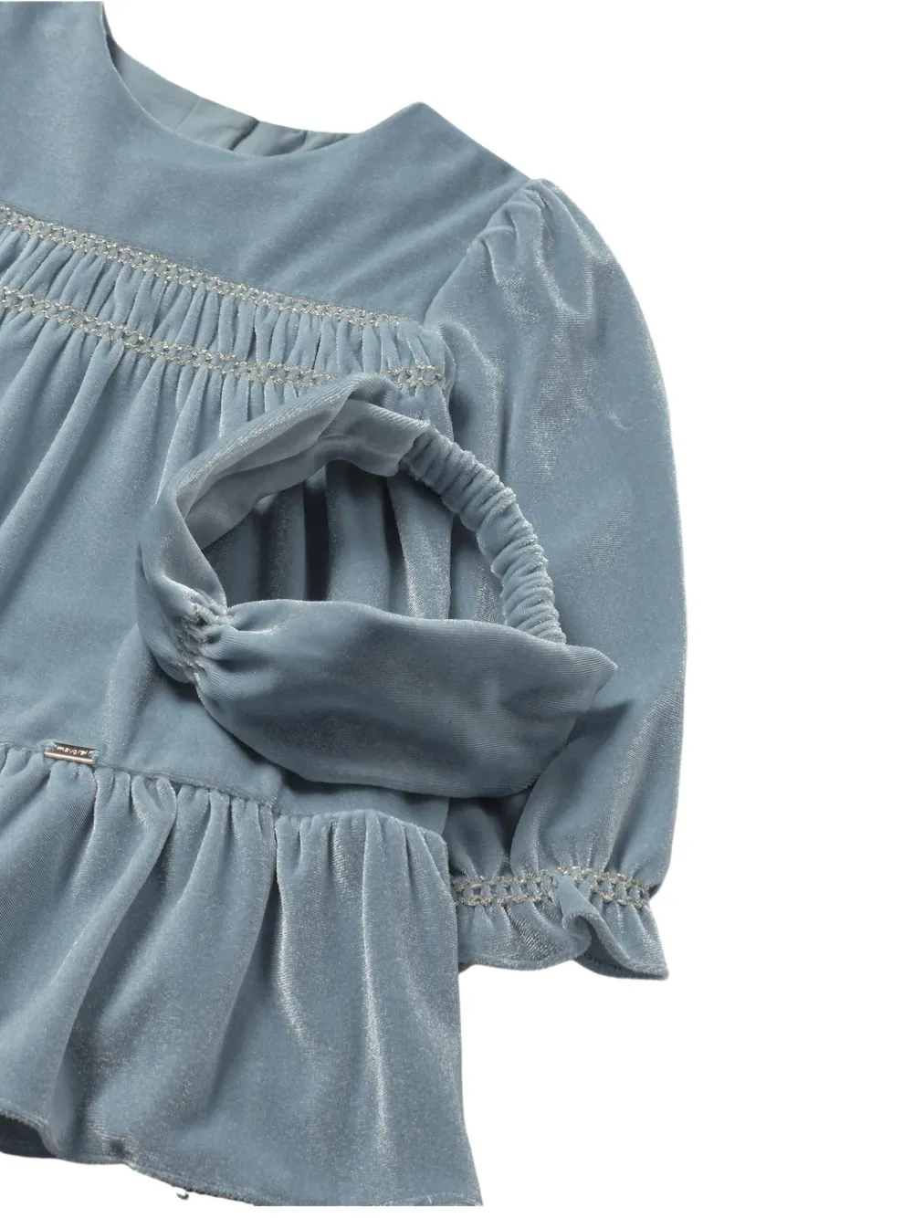 Mayoral Fluwelen jurk met ruches Blauw