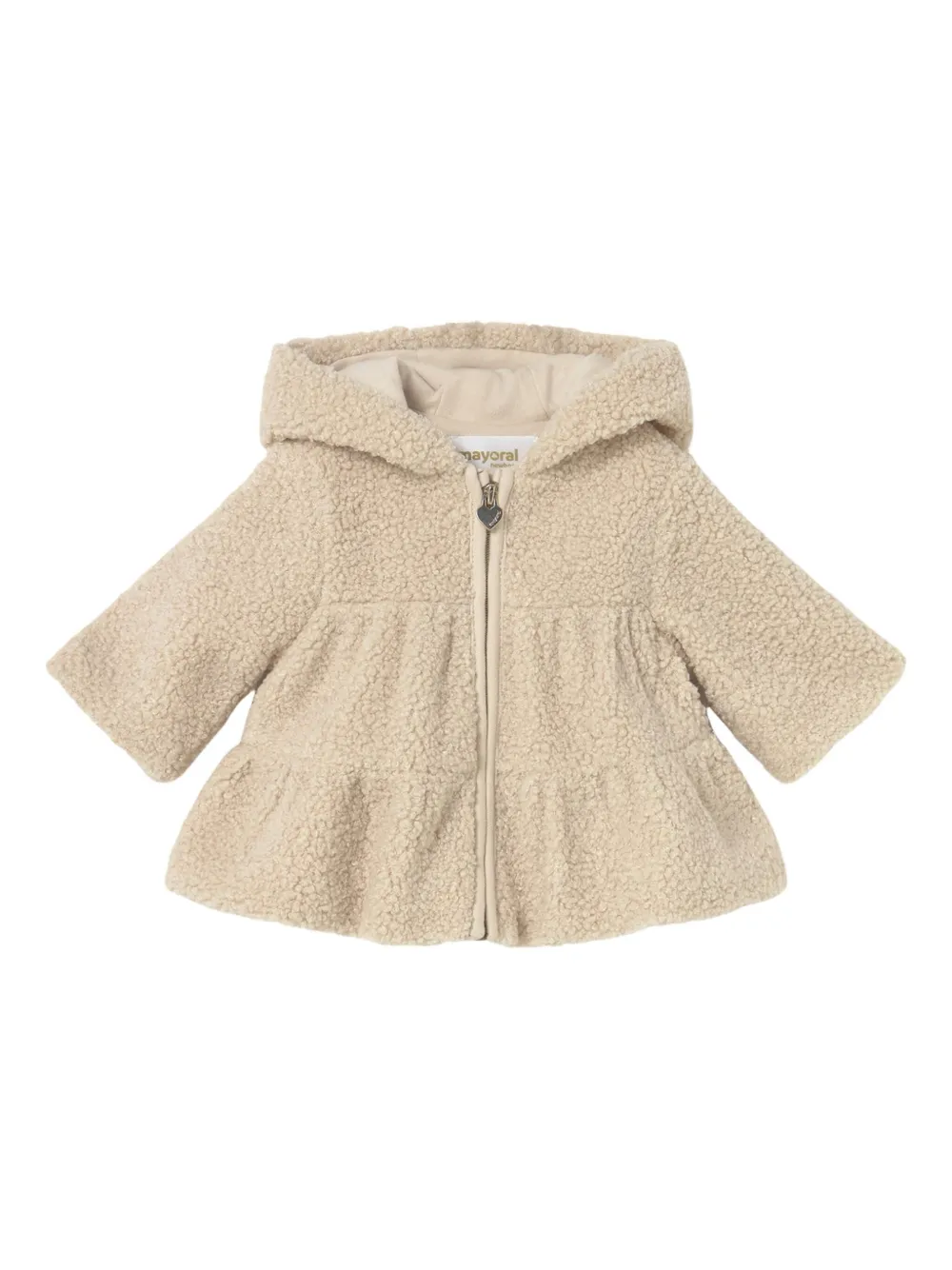 Mayoral hooded zip-up coat | Neutrals | Image 1