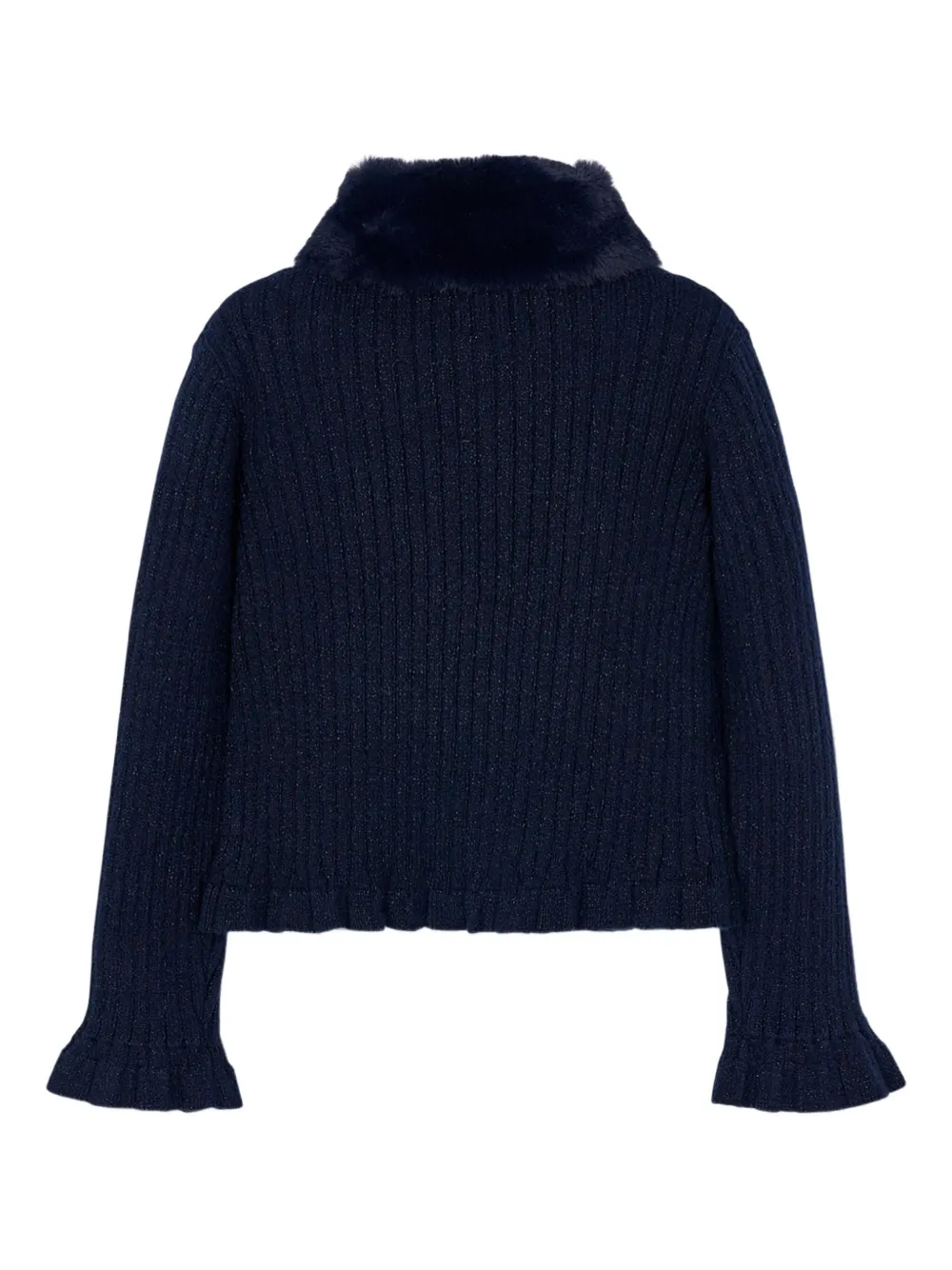 Mayoral faux-fur collar cardigan | Girls Jumpers & Knitwear | Image 2
