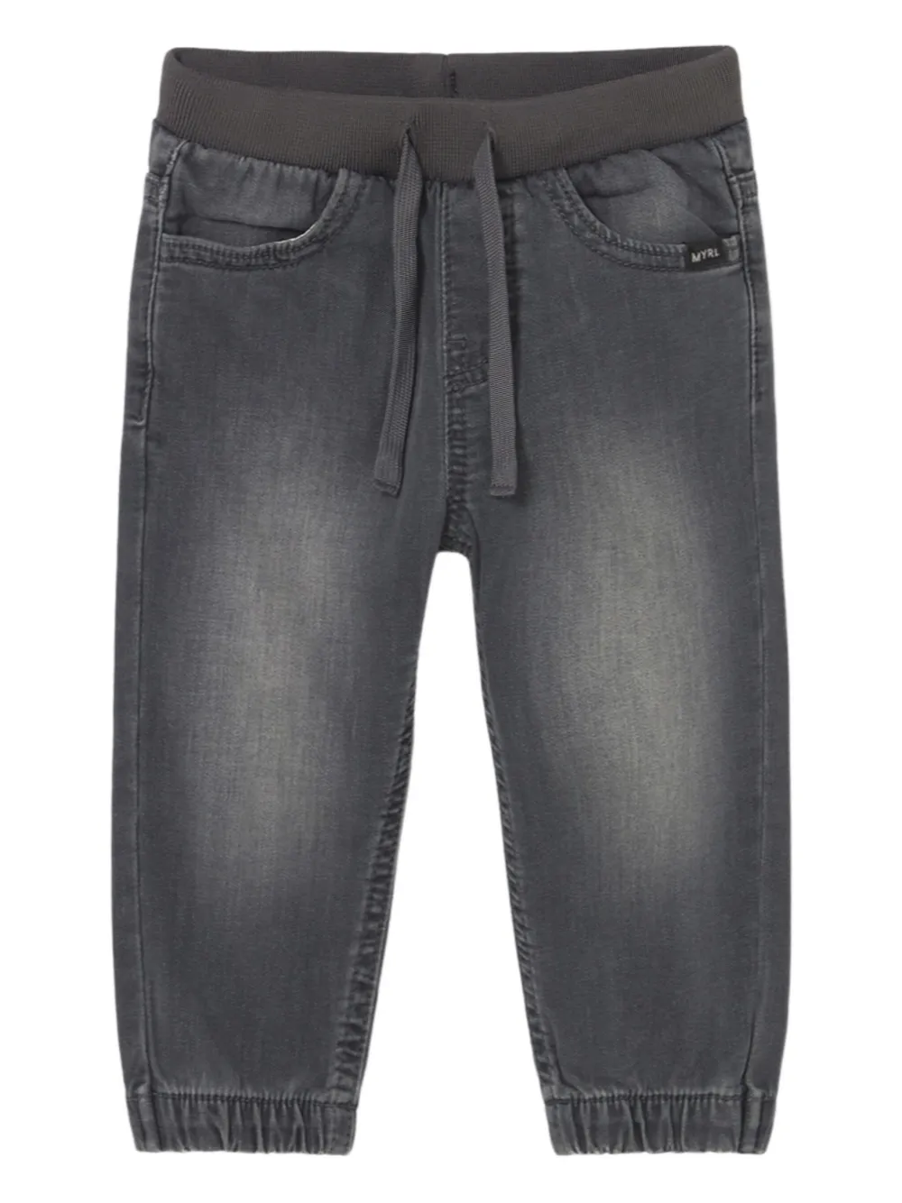Mayoral Denim Jogger Trousers In Gray