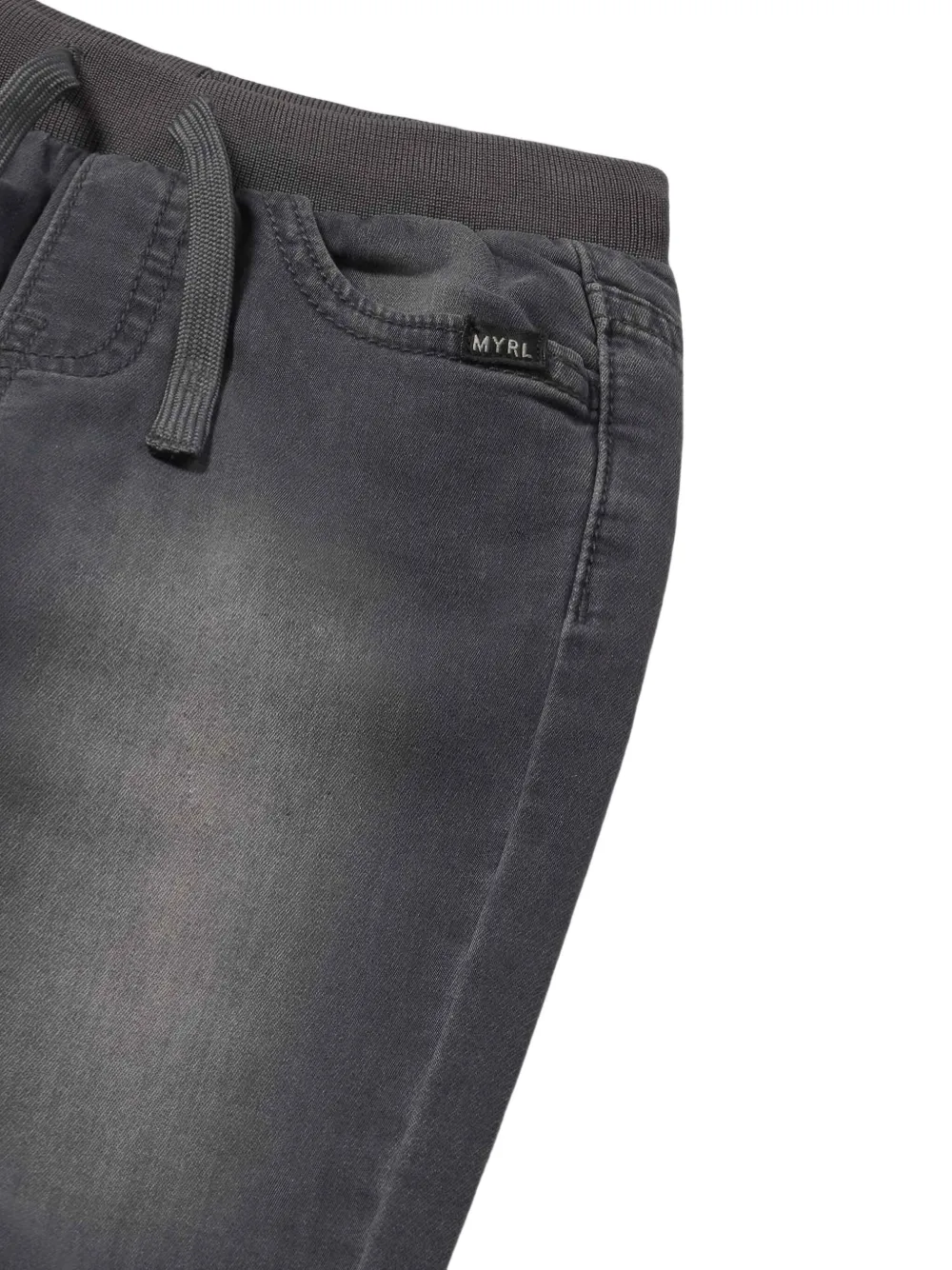 Mayoral Denim Jogger Trousers In Gray