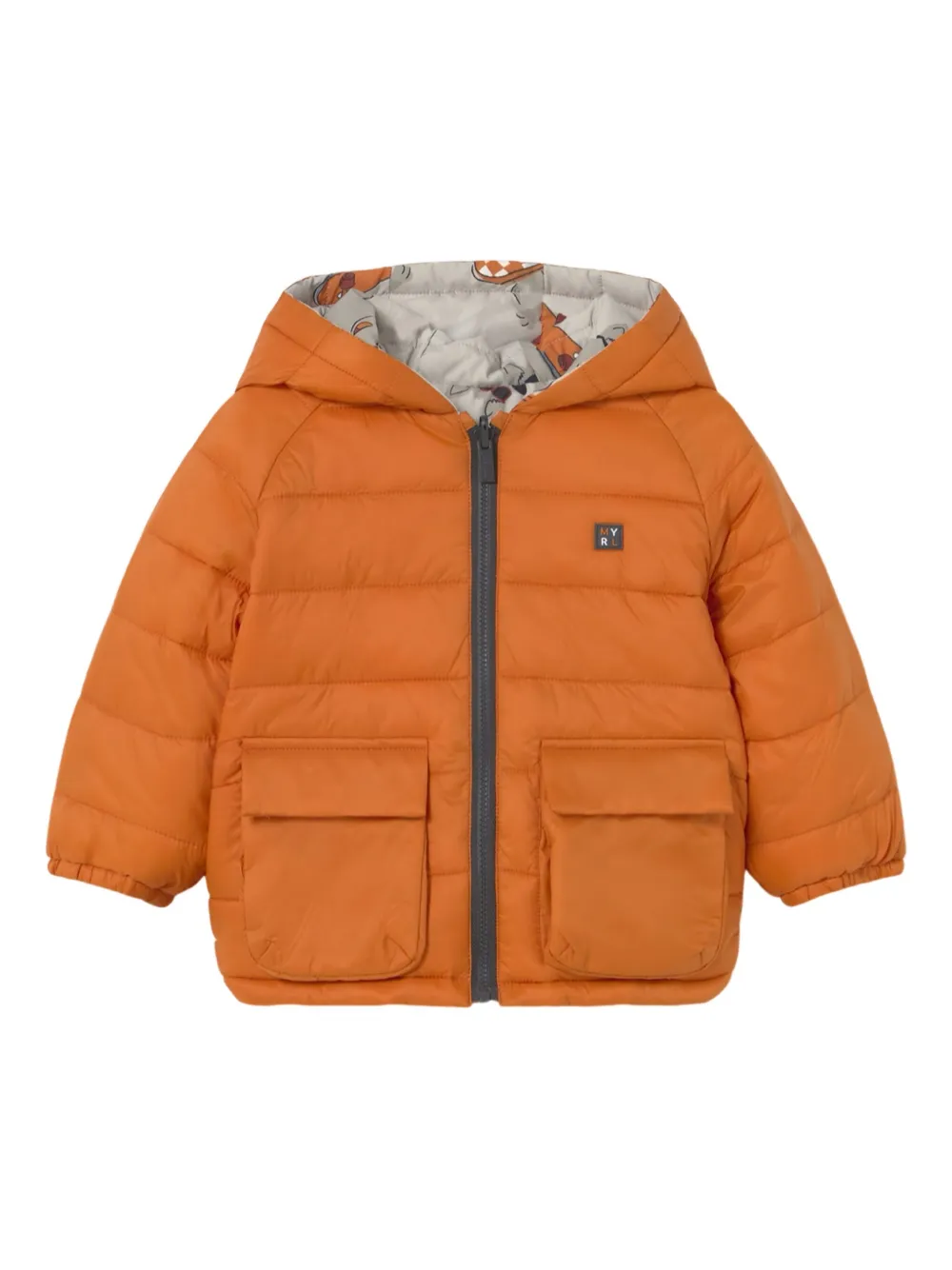 Mayoral hooded puffer jacket | Orange | Image 1