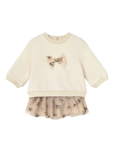 Mayoral set de falda de tul y sudadera con detalle de moño