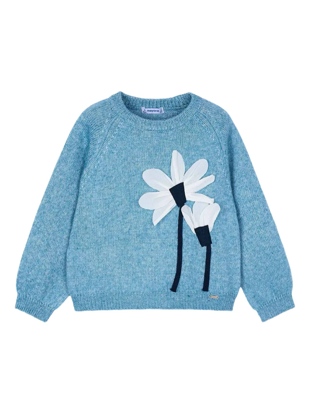 Mayoral flower-appliqué sweater | Blue | Image 1