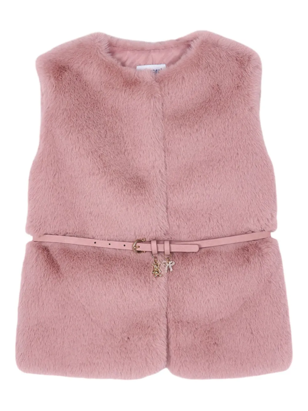 Mayoral belted faux-fur vest | Pink | Image 1