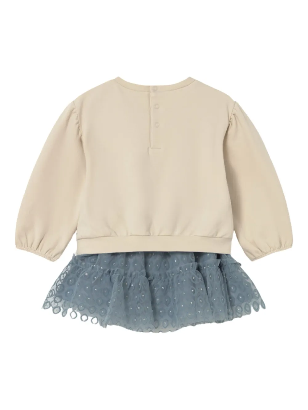 Mayoral Trui en tulen rok verfraaid met strik - Beige