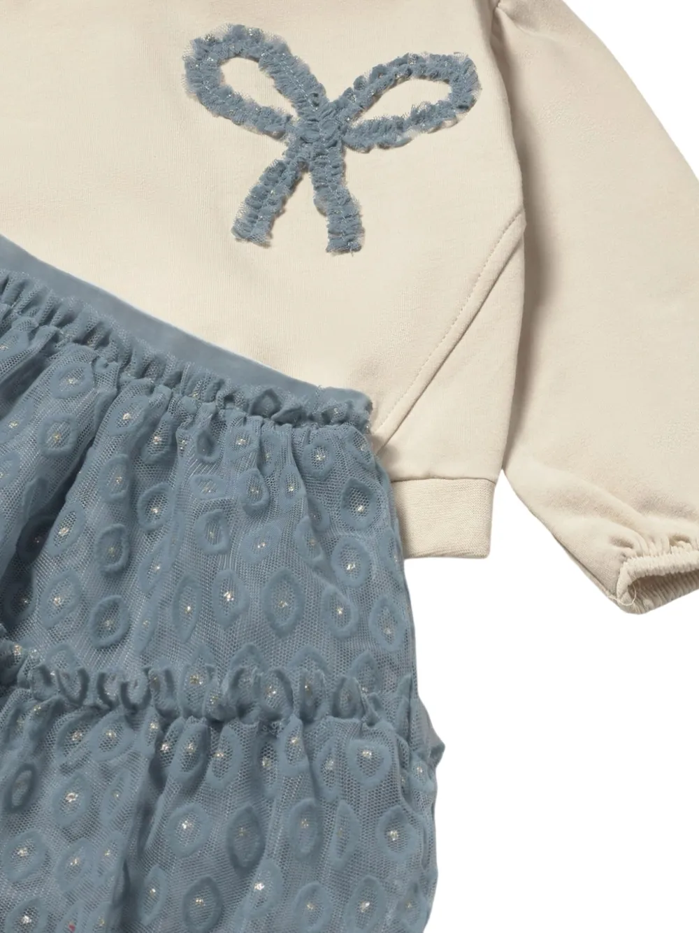 Mayoral Trui en tulen rok verfraaid met strik Beige