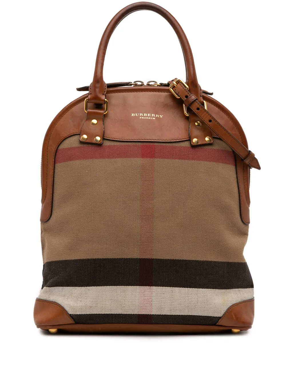 Burberry Pre-Owned 2000-2017 Medium Mega Check Canvas Bloomsbury Saddle satchel | Brown | Image 1