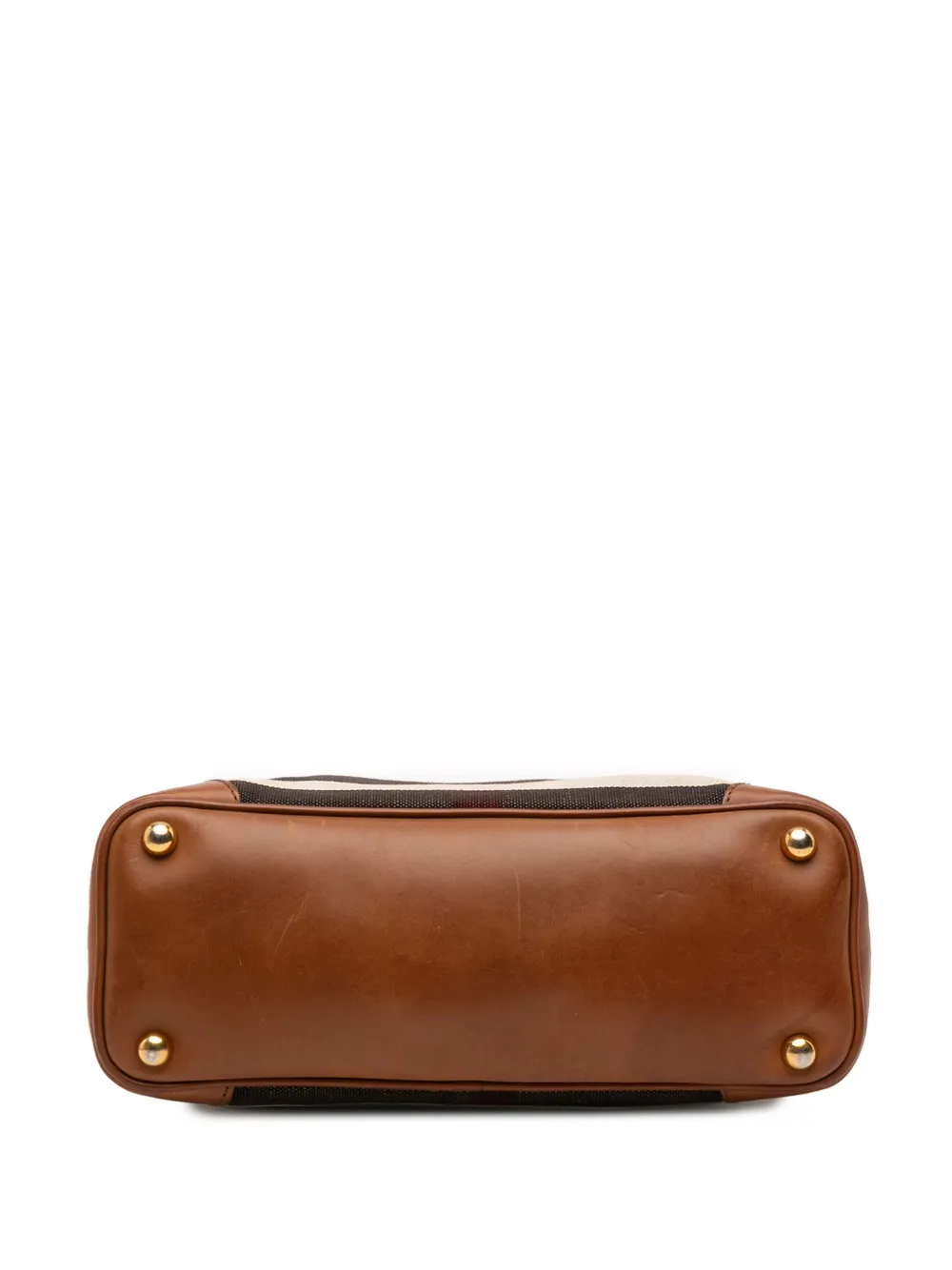 Pre-owned Burberry 2000-2017 Medium Mega Check Canvas Bloomsbury Saddle Satchel In Brown